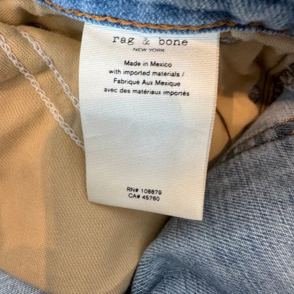 Rag & Bone Nina Ripped High Waist Ankle Cigarette Denim Jeans -Jade  size 27 - Picture 7 of 9
